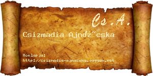 Csizmadia Ajnácska névjegykártya